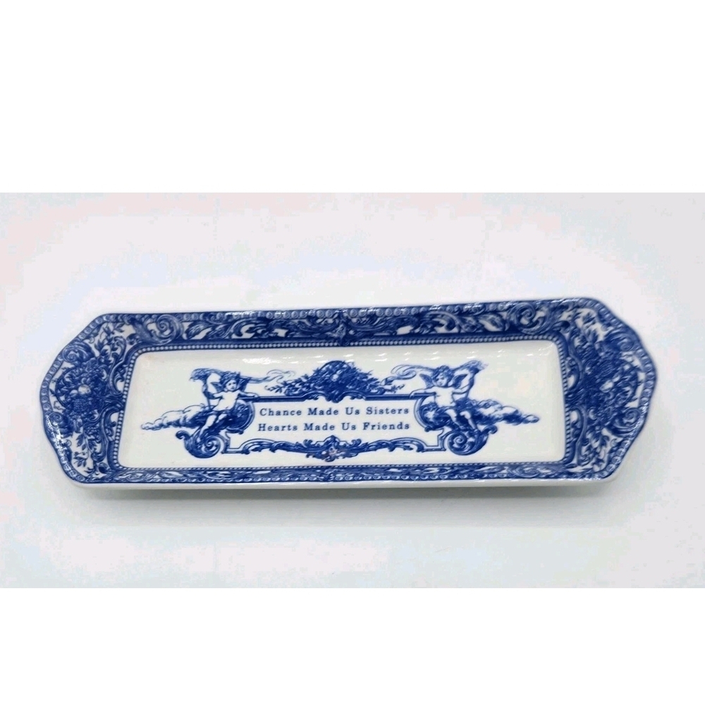 Spode Blue Room 9” Tray “Chance made us sisters” Trinket, Jewelry, Candy Dish
